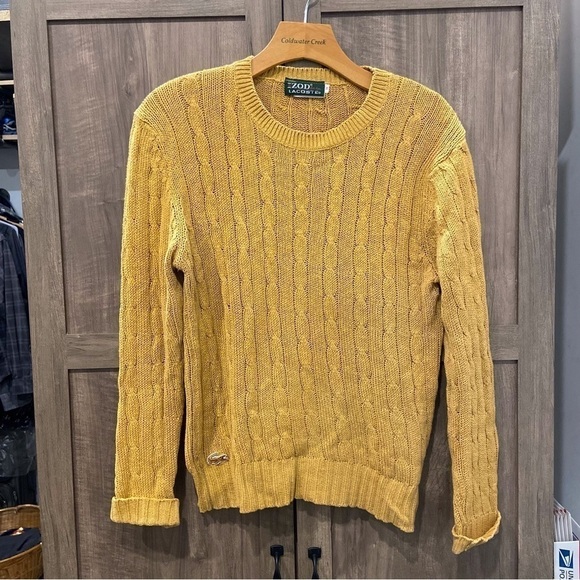 Vintage Izod Lacoste Croc Cable Knit Crewneck Sweater - Picture 1 of 9
